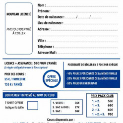 Fiche d'inscription Self Agay